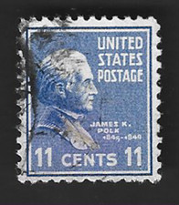 Scott# 816 11c JAMES POLK with Handstamped Cancel  ~ (A-1)