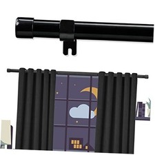 Barra de cortina negra extra larga de 120 a 170 pulgadas, barra de 120-170"