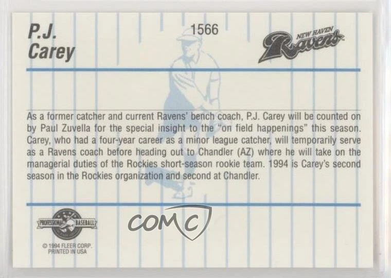 1994 Fleer ProCards Minor League PJ Carey #1566 - Image 2 of 2