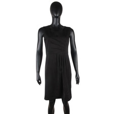 Kristine Vikse Black Sleeveless A-Line Dress Zip Side Elegant Knee Length M