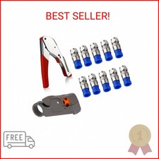 Coax Cable Crimper Tool Kit, rg6 rg59 Coaxial Compression Tool, Wire Stripper, 1