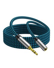 Nylon Braided AUX Extension Cable 3.5mm Male to Female 5 Ft Audio