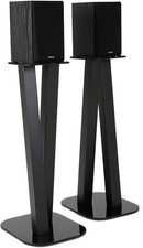 One Pair Fixed Height Universal Speaker Floor Stands - Black - 600 Series