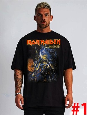 IRON MAIDEN LIVE AFTER DEATH HARD ROCK  UNISEX BLACK T SHIRT 100% SILK SCREEN