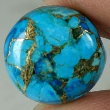 Natural Sky Blue Copper Turquoise Round Cabochon Gemstones 08.45Cts 14x 14x 05mm