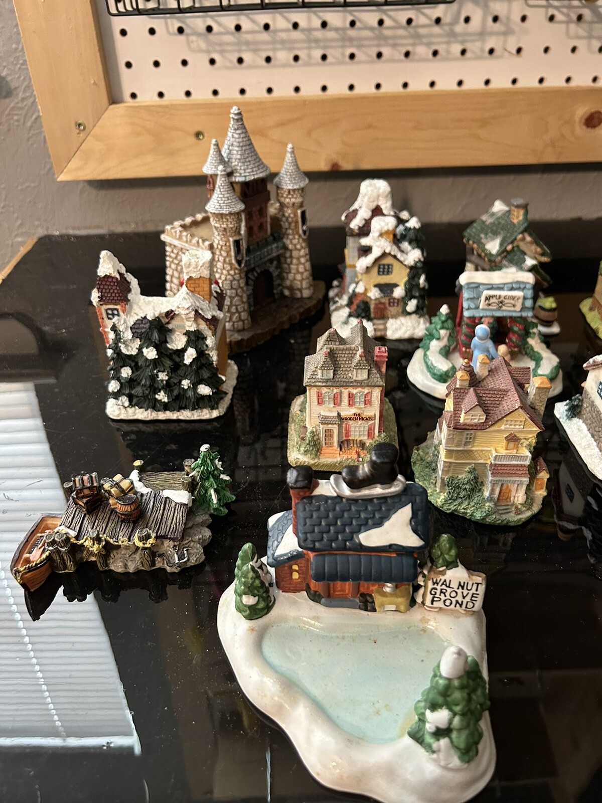 Vintage Christmas Village Houses Miniatures Lot of 12 Ceramic Village