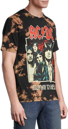 AC/DC Men's Officially Licensed Highway To Hell Tie Dye Heavy Metal Rock T-Shirt - 第 3/4 張圖片