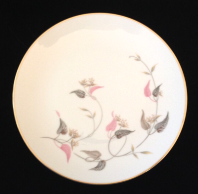 Noritake China Arden 5603 Pink Flowers Gray Leaves 8-1/4