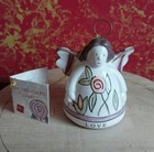 RUSS BERRIE Ceramic Hand-painted Messenger of Light LOVE Angel Bell Ornament NWT — photo 1