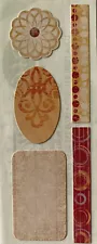 JEWEL Stickers(5pc)Creative Memories•Rectangle•Oval•Border•Light Earth tones•Dot