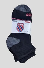 K-SWISS Girls Socks Low Cut Lightweight K-NIT 10 Pair Shoe Size 4-10 Black