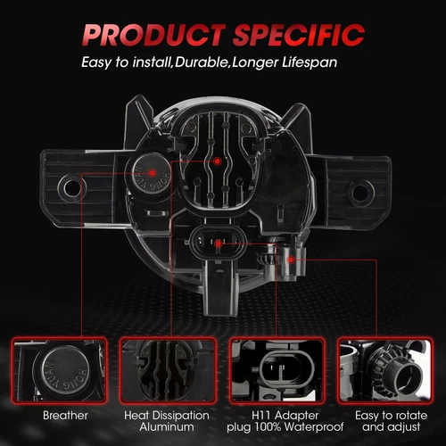 LED Fog Light Lamps For NISSAN Altima Sentra Maxima Rogue Infiniti QX60 Pair - Picture 4 of 18