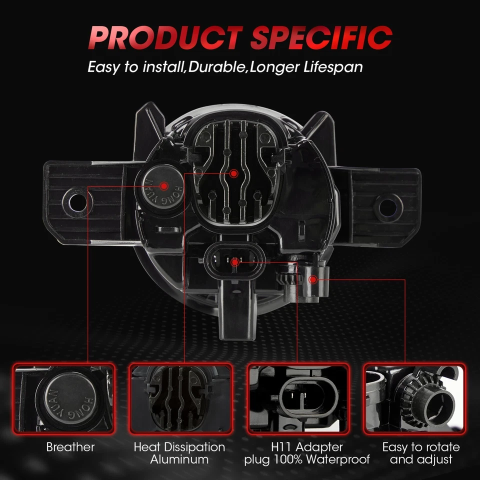 Luces antiniebla LED para Nissan Altima Sedán 07-18/07-14 Máxima/ 04-19 Sentra-L&R Foto 3 de 4