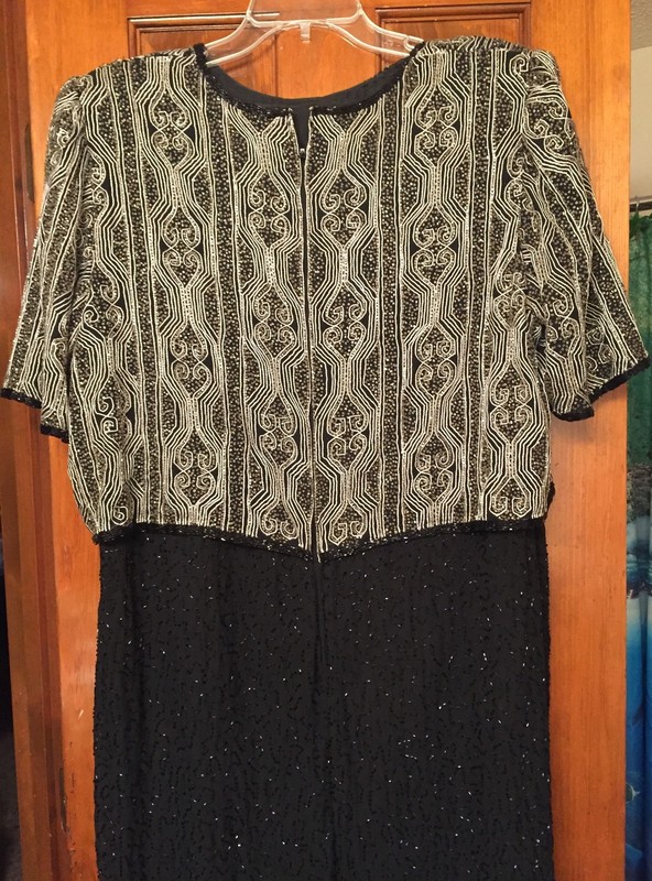 Laurence Kazar Beaded Dress 1X 