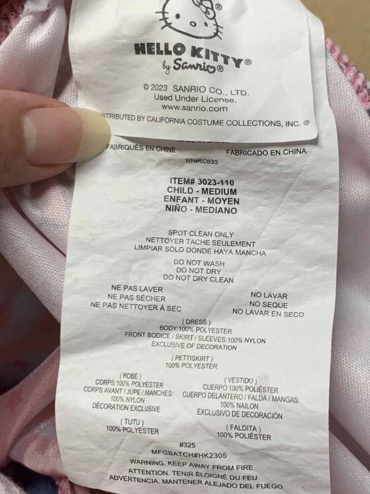 Hello Kitty / Unicorn Girl Child Medium Pink Fairy Princess Dress Sanrio Costume - Image 2 of 4