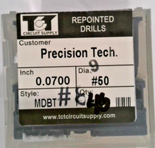 TCT REPOINTED DRILLS MDBT 50 0.0700" DIA 0.472" FLUTE LOT OF 46 