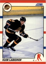 1990-91 Score Igor Larionov RC Vancouver Canucks #123 NHL HOF Hockey Rookie Card