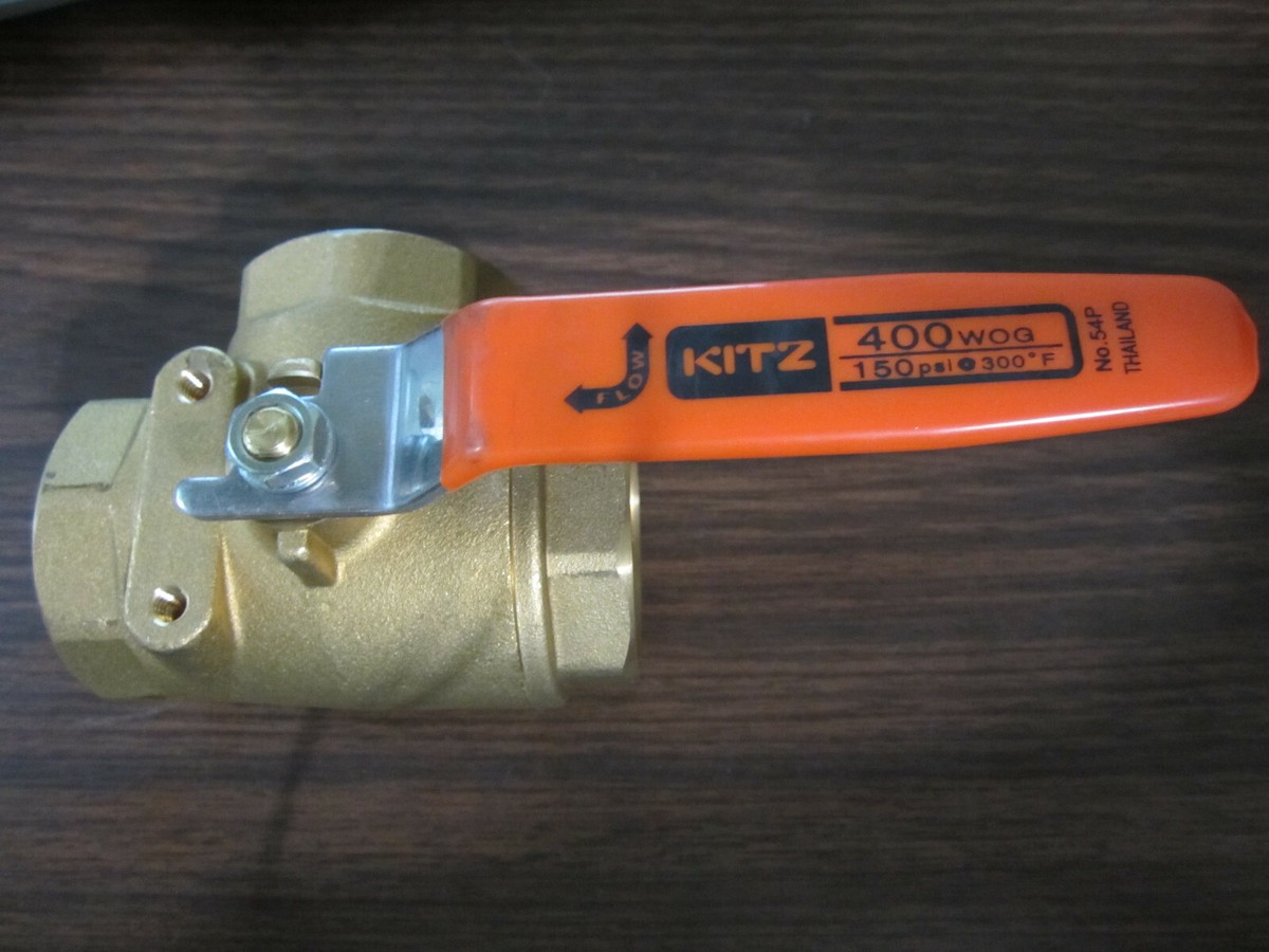 3/4'' Kitz # 54P (AKTNP) Bronze 3 Way L Port Ball Valve Threaded
