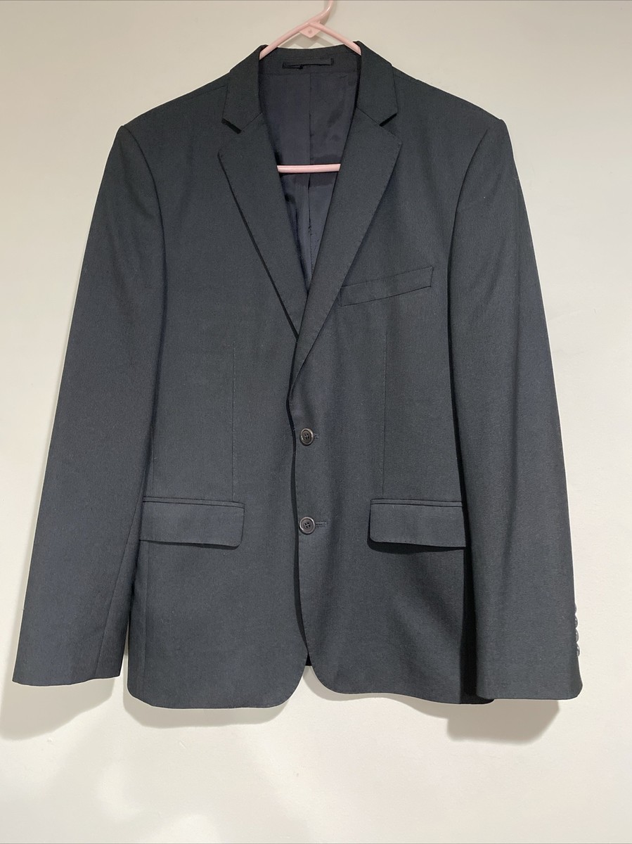 ZARA MAN Dark GRAY TEXTURED SUIT JACKET BLAZER Pockets Size