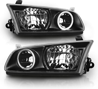 #ad #ad Black Replacement Headlights LED Halo Set For 2000 2001 Toyota Camry $199.01