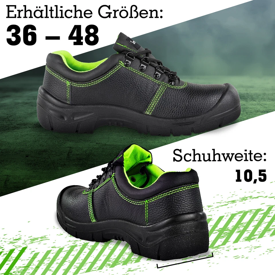 Sicherheitsschuhe S3 Arbeitsschuhe schwarz Schnürstiefel Halbschuhe Stahlkappe - Bild 4 von 4