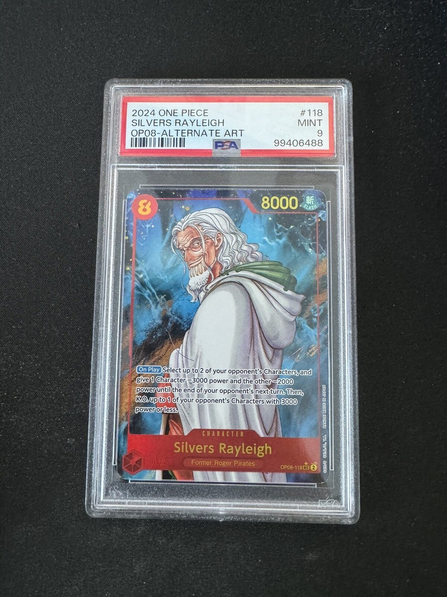 PSA 9 Silvers Rayleigh OP08-118 Two Legends English One Piece TCG