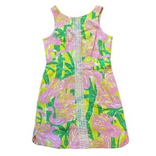 Lilly Pulitzer For Target Pink Fan Dance Sleeveless Shift Mini Dress Size 8