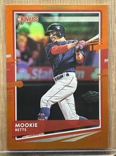 Mookie Betts 2020 Donruss ORANGE HOLO Variation SP Parallel Card. Boston Red Sox