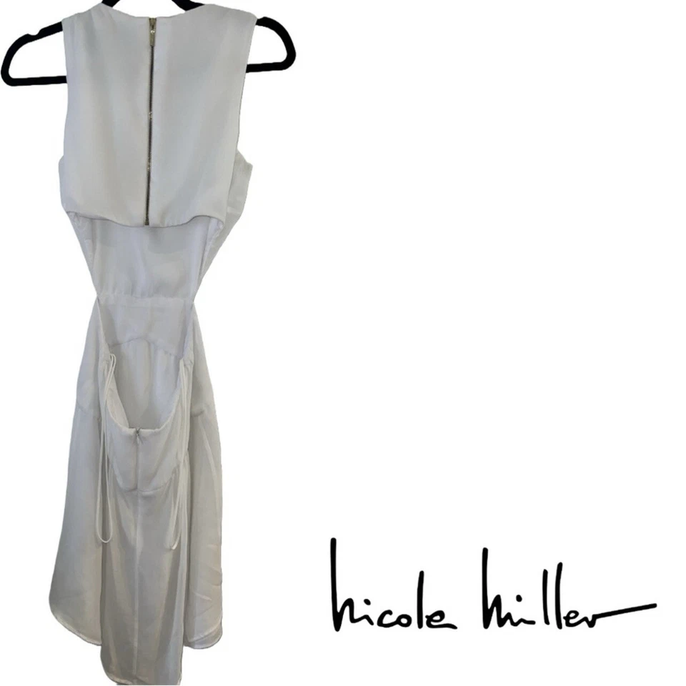 Nicole Miller | White Sleeveless + Backless Dress | Size 4 - Image 2 of 3