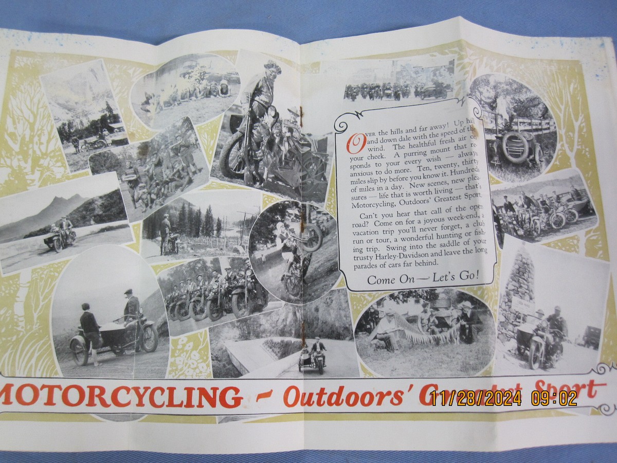 1929 Harley-Davidson Motorcycle Brochure Sales Catalog Mailer | eBay