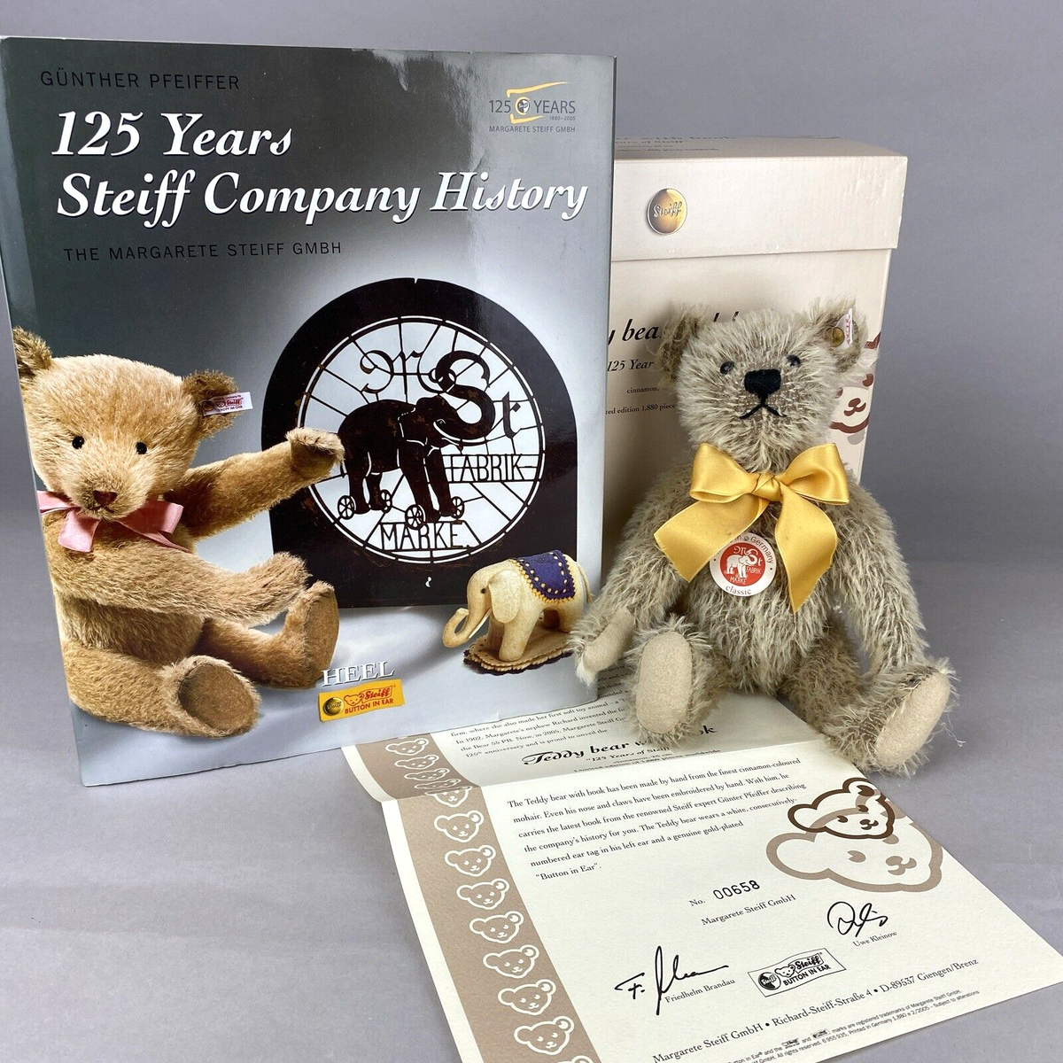 Steiff Teddy Bear with Book 