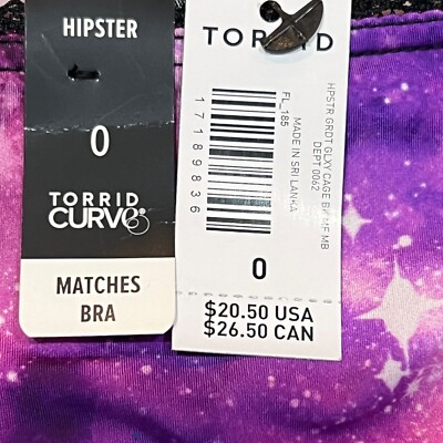 箱 NWT TORRID Hipster Pantie Sz 0X-4X Purple Pink Silky Space Galaxy