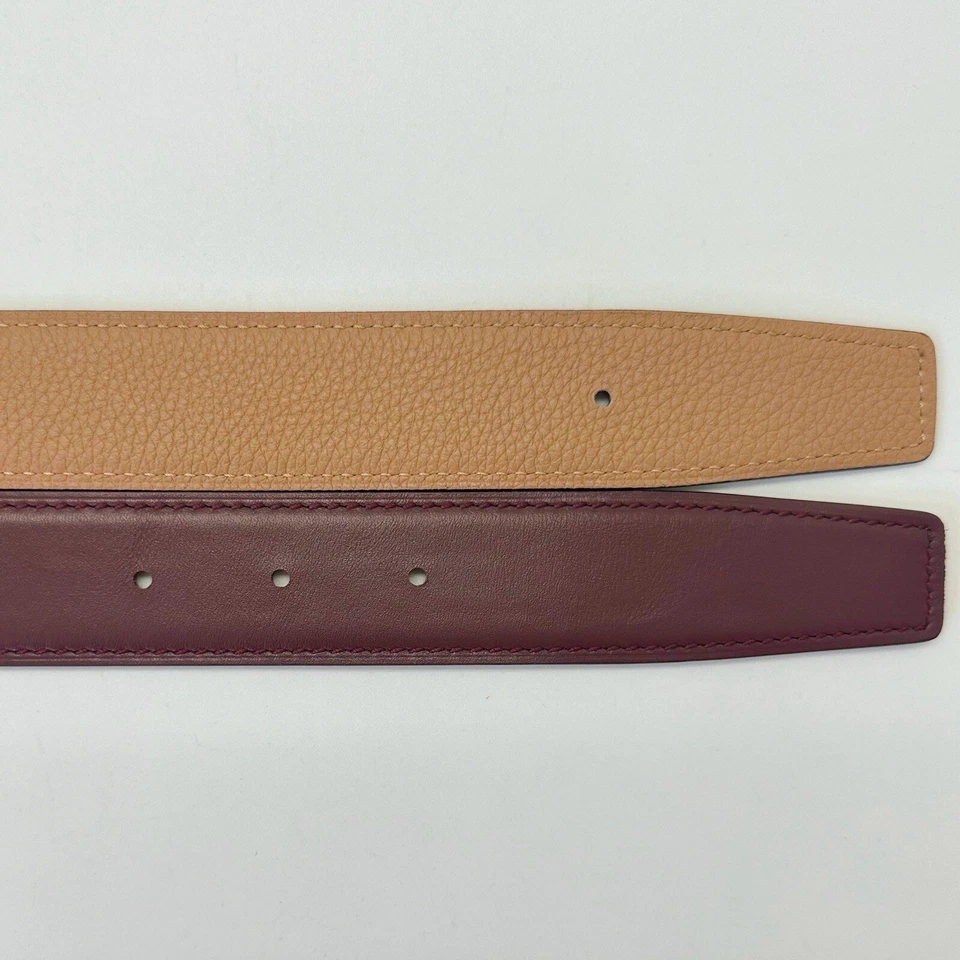 Cinturón de cuero genuino de repuesto hecho a mano 32 mm tamaño envío económico gratuito Foto 3 de 3