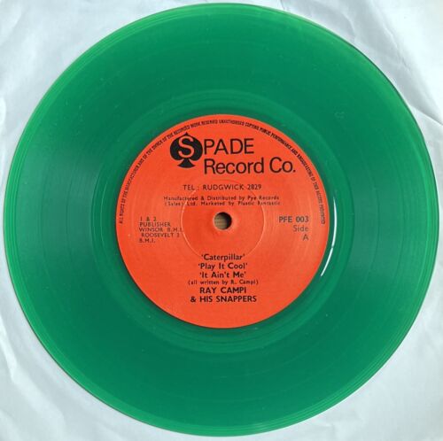 RAY CAMPI & HIS SNAPPERS ROCKABILLY EP 1978 HAND SIGNED 45 PFE 003 GREEN VINYL - Picture 3 of 6
