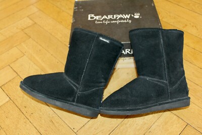 Bearpaw Boots Stiefel Leder lammfellgefüttert schwarz Gr. 39 NEU OVP Emma Short