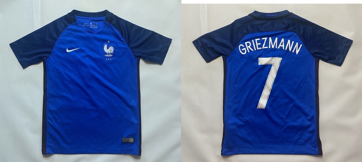 Nike フランス代表 GRIEZMANN 7 長袖シャツ Griezmann #7 FRANCE EURO 2016 home Jersey shirt NIKE boy S/128
