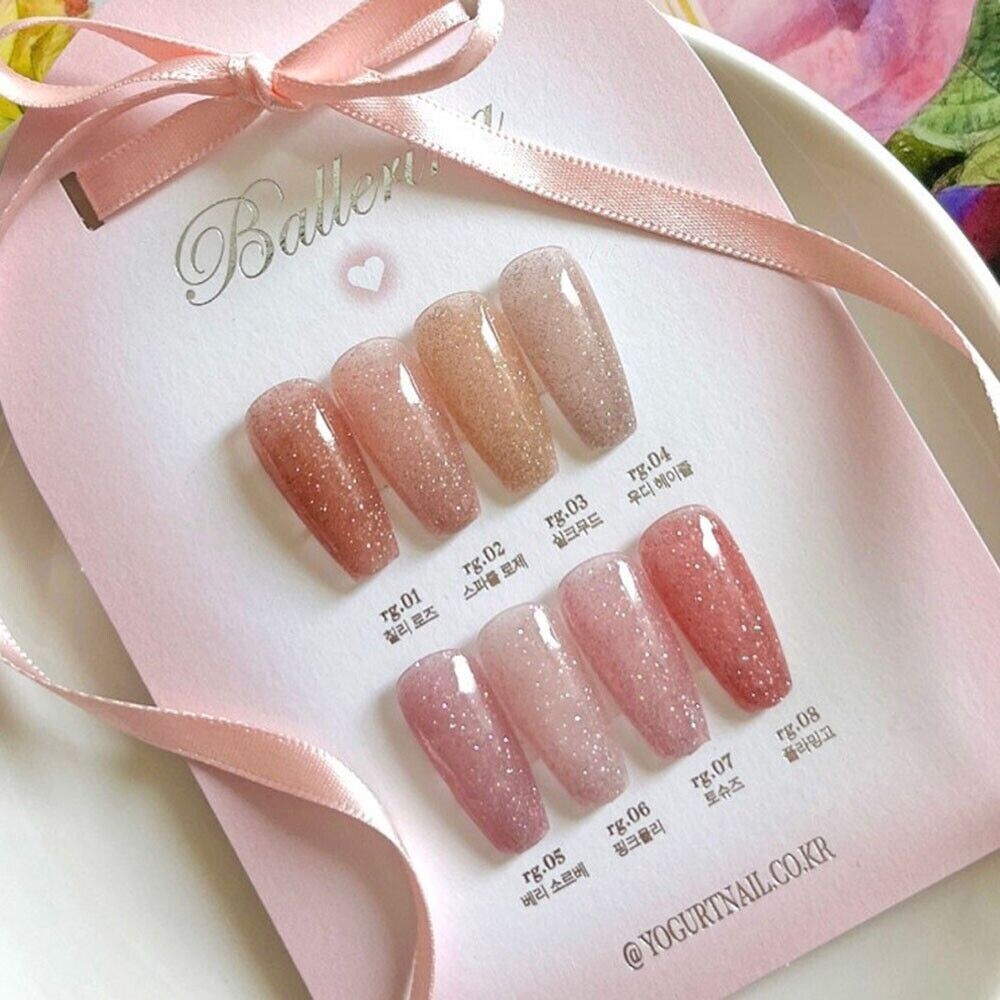 Yogurt Gel Ballerina Reflective Glitter Gel 8 Color Set Gel