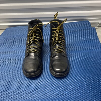 Dr Martens Doc Combs Leather Casual Black Boots Lace Men's Size