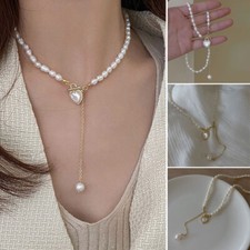 Fashion Freshwater Pearl Choker Pendant Necklace Clavicle Chain Jewelry Women