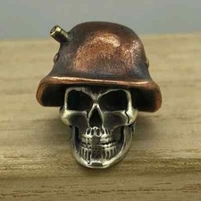 Pirate EDC Skull Key Pendant Hanging Brass Knife Beads Lanyard Keychain DIY Tool