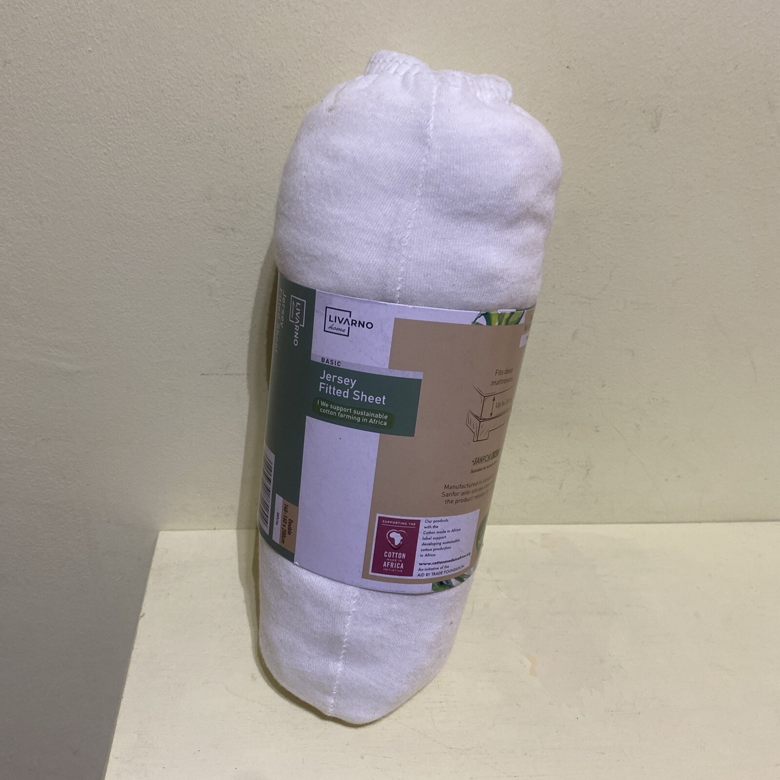 Livarno Home Jersey Fitted Sheet Double White 140160x 200cm