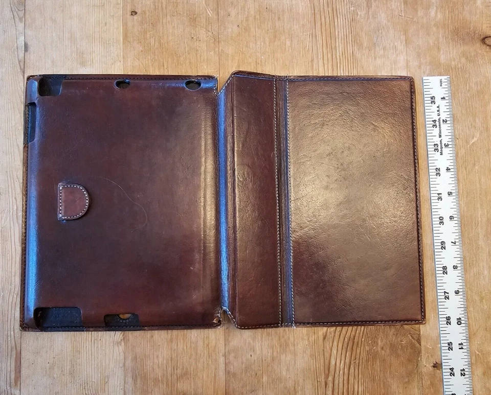 Chaqueta Restoration Hardware iPad 2.0 Cuero Chocolate Rústico En Caja Foto 3 de 4