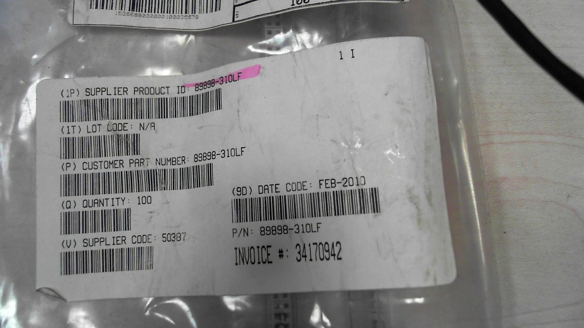 89898-310LF FCI ELECTRONICS CONNECTOR INTERCONNECT 89898 89898