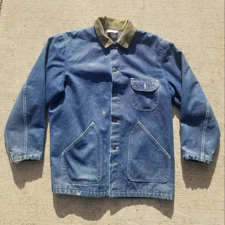 Vintage Dickies Blanket Lined Chore Denim Jacket Coat… Gem