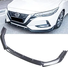 3Pcs Front Bumper Spoiler Lip Body Kit For 2020- 2022 Nissan Sentra Gloss Black
