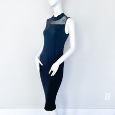 Y.A.S. NWT Little Black Dress Stretch Sleeveless Ruched  Knee Length Mock Neck  