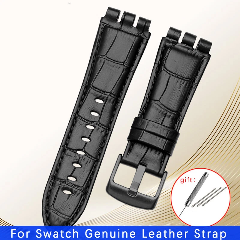 23MM Calf Leather Watchband Strap For Swatch IRONY YOS440 449 448