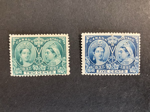 Vintage Canadian Stamps 1897 Scott # 52 and #54 - MNH- OG - Nice Centering