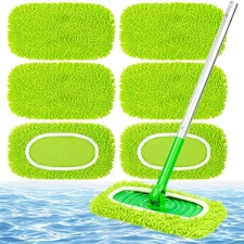 6 Reusable Sweep Cloths Microfiber Wet/Dry Mop Pads Fits Swiffer Sweeper Refills
