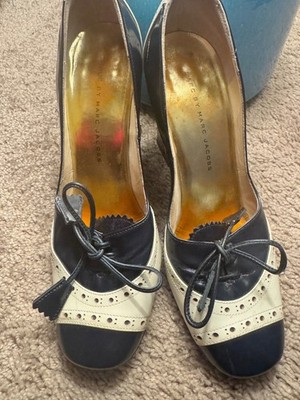Mark By Marc Jacobs Wingtips Heel White/Blue Womens Shoes Used